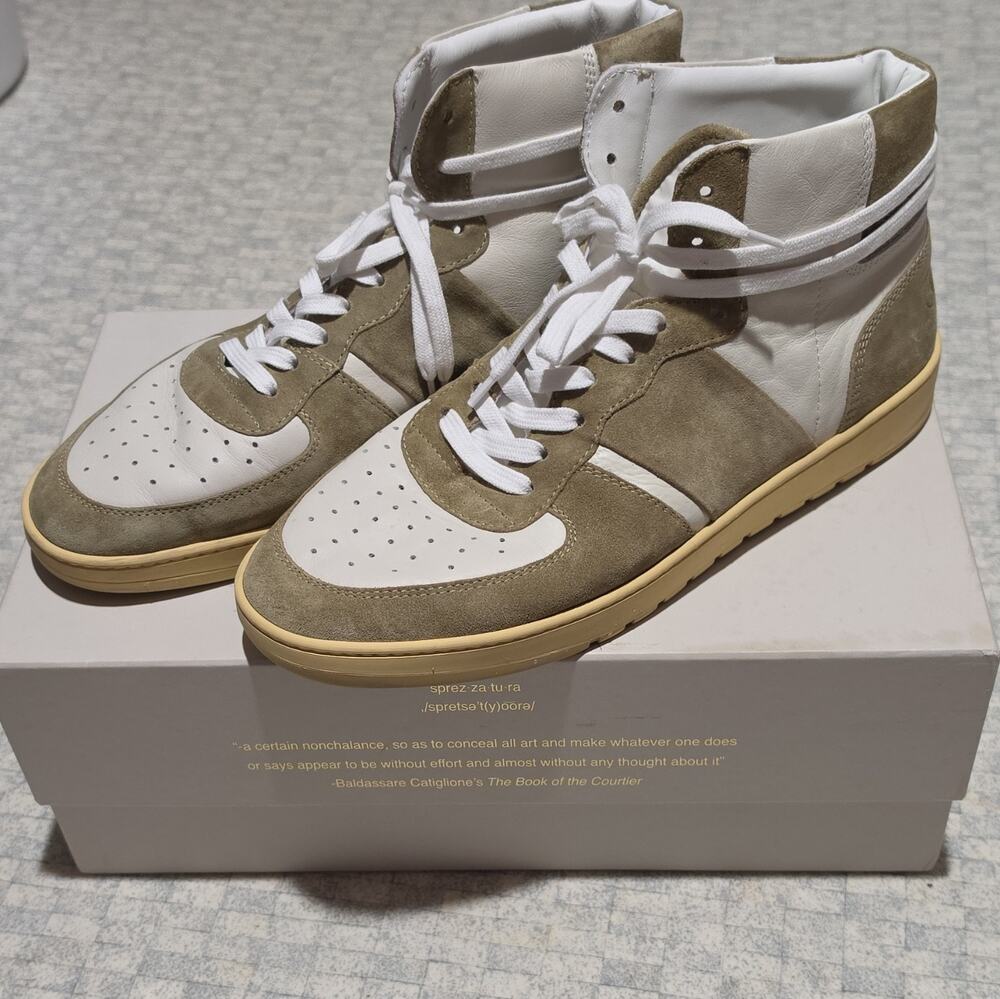 Collegium Pillar Destroyer High Men's High-Top Suede Lace-Up Sage Beige & White